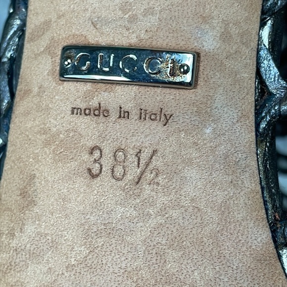 Gucci Eline Caged Bronze Metallic Booties Open Toe Sz 38.5 - Picture 11 of 16